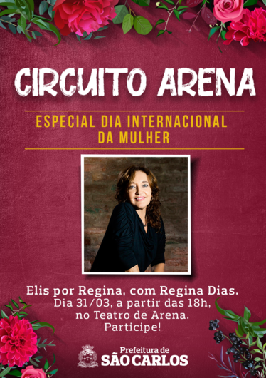 Regina Dias apresenta o show “Elis por Regina” domingo no Teatro de Arena do centro -