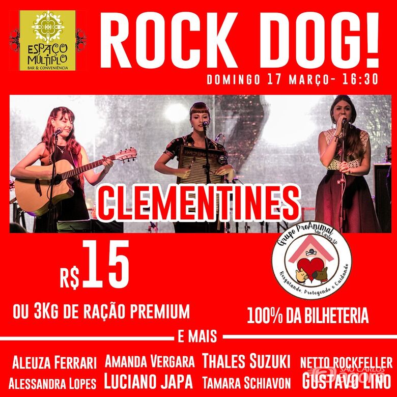 Em prol dos animais abandonados, Rock Dog promete agitar o final de semana - Crédito: Divulgação