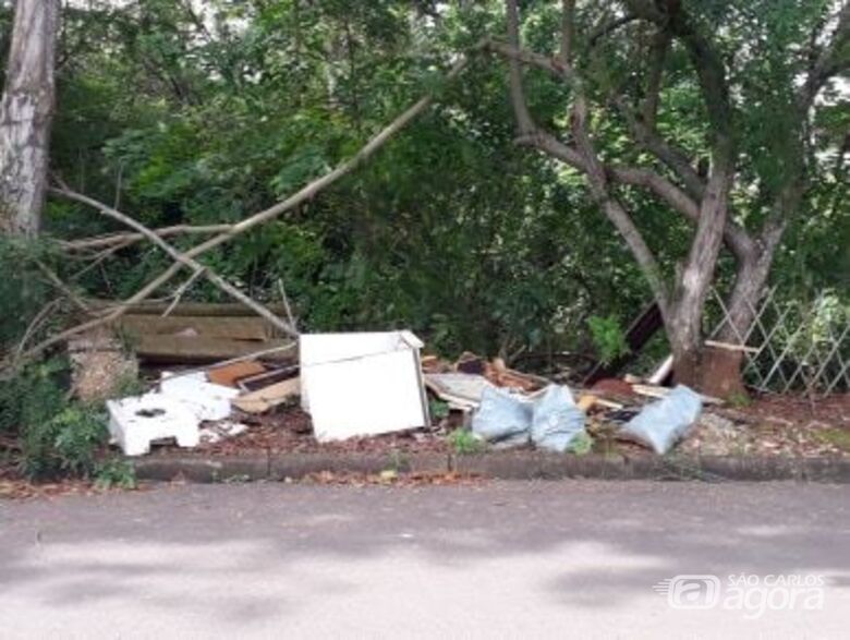 Margens do Córrego Gregório viram depósito de lixo - Crédito: Divulgação