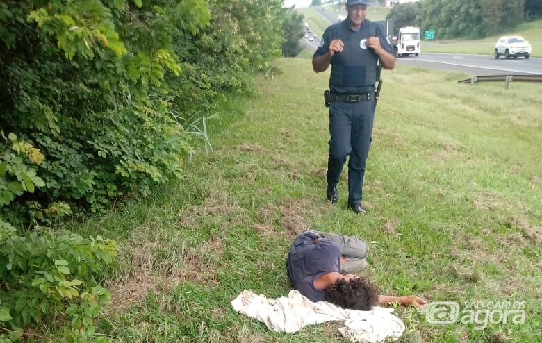 Guarda Municipal de Ibaté evita tragédia na rodovia Washington Luís - Crédito: Divulgação