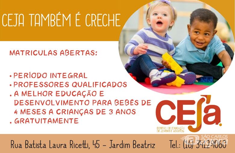 Ceja permanece com matrículas gratuitas para creche - Crédito: Divulgação