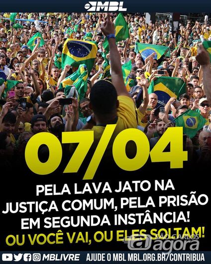 Carreata em São Carlos quer “salvar” a Lava Jato, prisão em 2ª instância e impeachment de Gilmar Mendes - Crédito: Divulgação