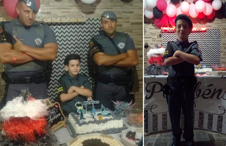 Força Tática faz a festa para o pequeno Nicolas no Monte Carlo - Crédito: Divulgação