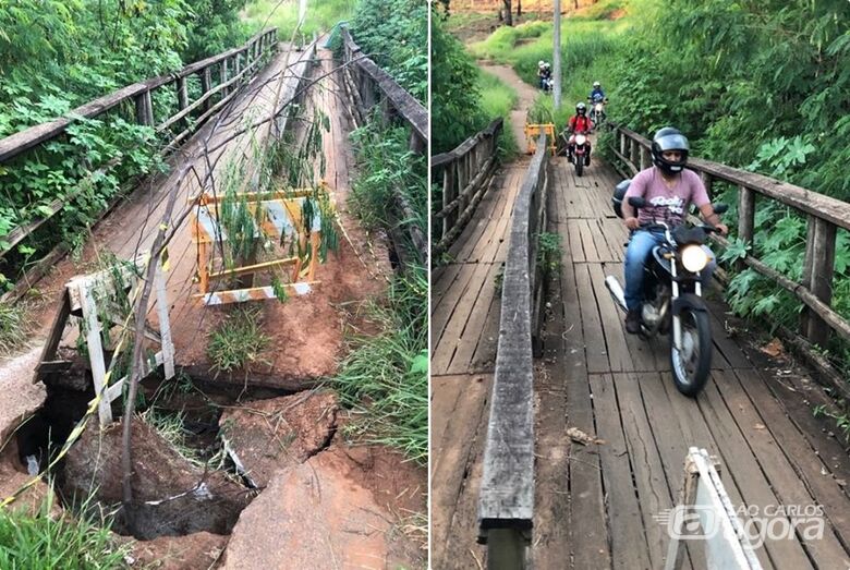 Ponte de madeira no Cidade Aracy deteriora e moradores reclamam de descaso - Crédito: Divulgação