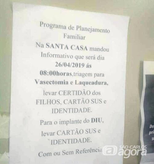 Comunicado não corresponde ao serviço da Santa Casa local - Crédito: Divulgação