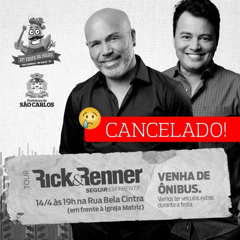 Cancelado show de Rick e Renner -