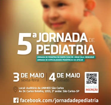 Jornada de Pediatria será realizada nos dias 3 e 4 de maio em São Carlos - Crédito: Divulgação