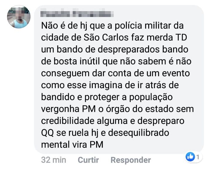 Vendedor é detido após postar ofensas contra a PM em rede social - Crédito: Reprodução