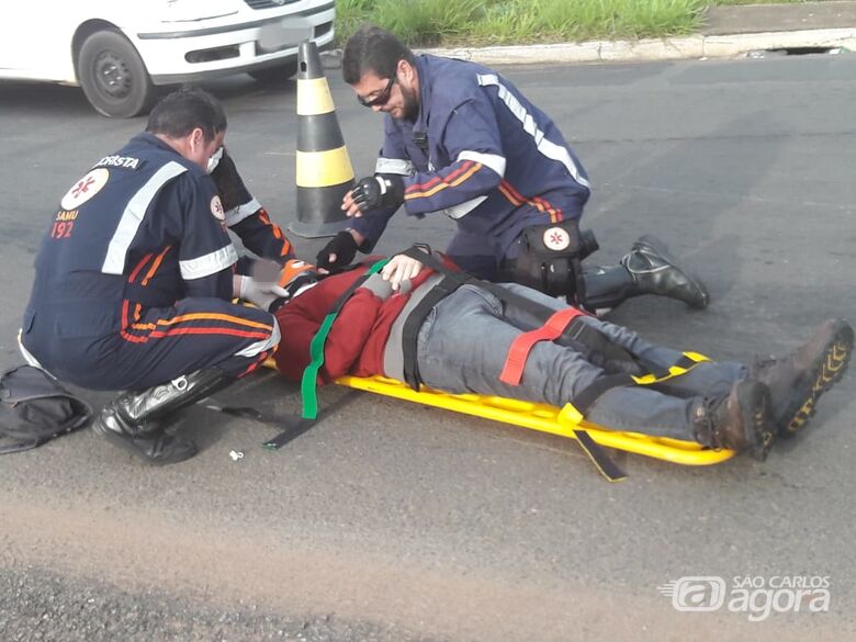 Manobra brusca causa acidente no Santa Felícia; motociclista fica ferido - Crédito: Maycon Maximino