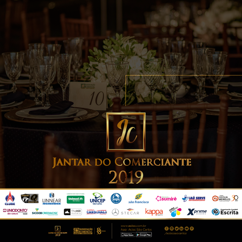 Acisc realiza jantar em homenagem aos Comerciantes do Ano -
