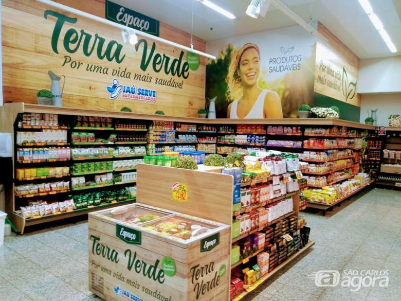 Jaú Serve investe na categoria de saudáveis e lança “Espaço Terra Verde” - Crédito: Divulgação