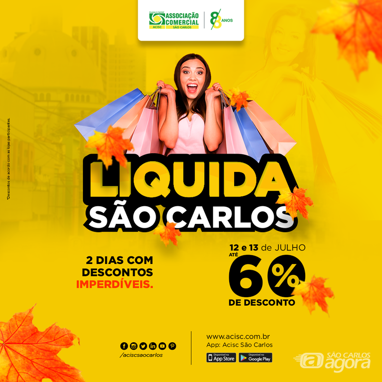 Acisc lança promoção Liquida São Carlos, com descontos de até 60% - 