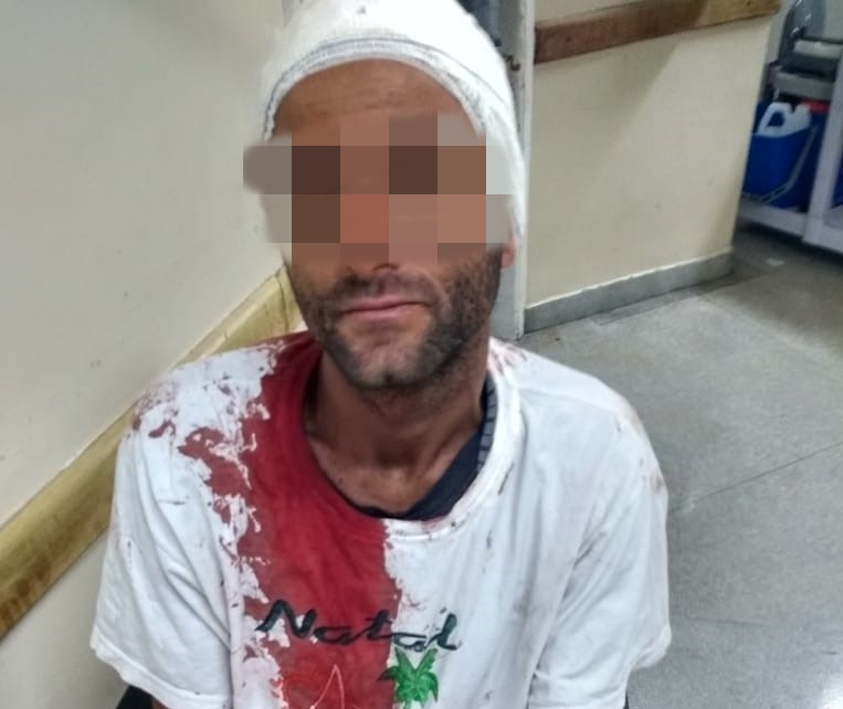 Após bater na esposa e em uma criança de 9 anos, homem é agredido por populares - Crédito: Divulgação