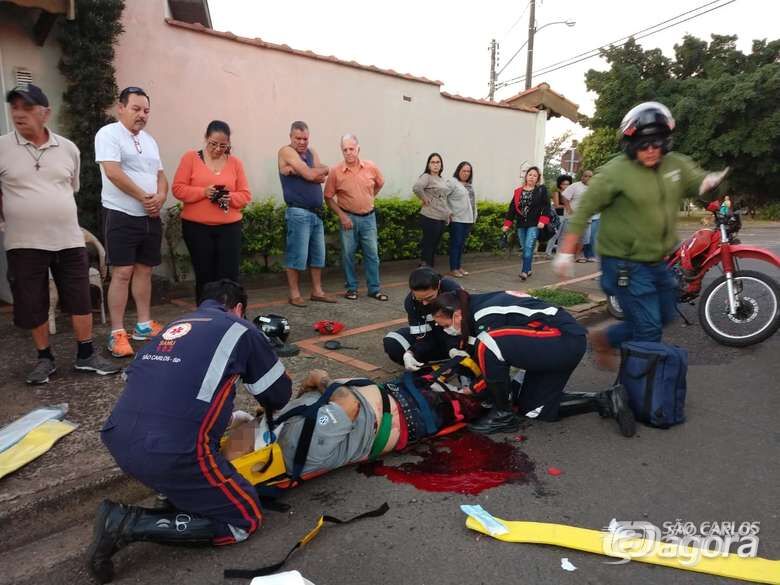 Motociclista tem perna amputada após acidente - Crédito: Luciano Lopes