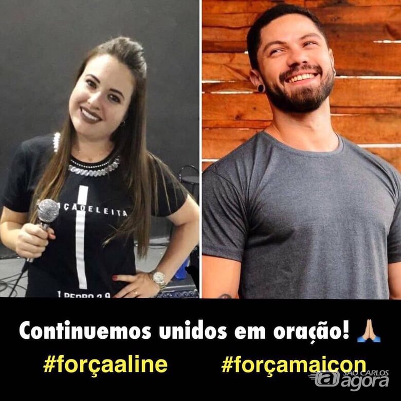 Mais uma noite de oração pela cura de Aline e Maicon - Crédito: Divulgação