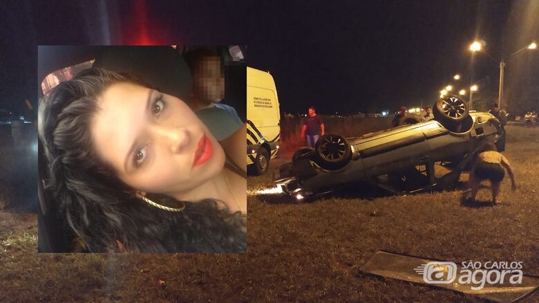 Mulher morre após carro capotar em avenida - Crédito: Descalvado Agora