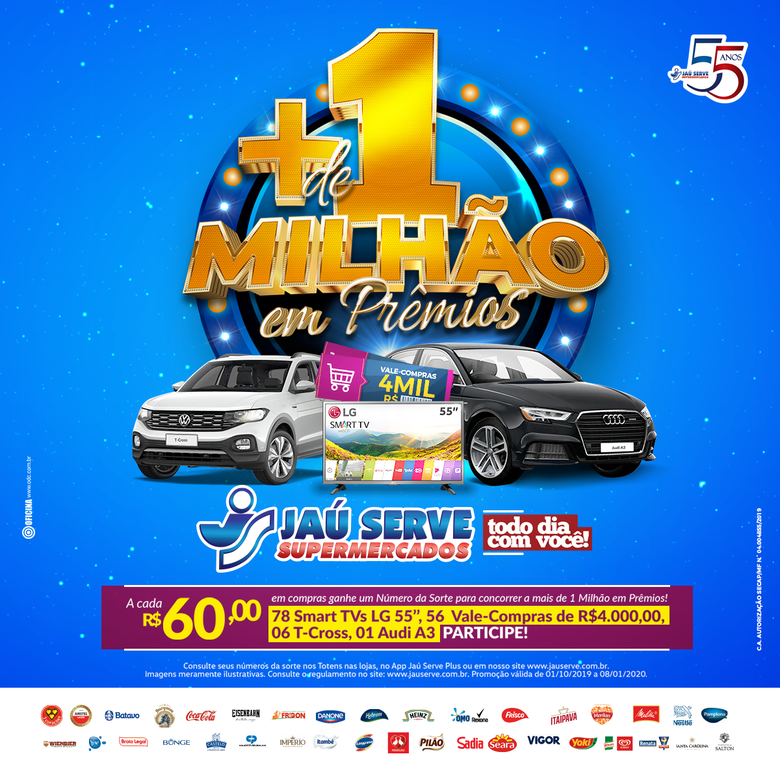 Jaú Serve Supermercados comemora aniversário com muitas novidades - Crédito: Divulgação