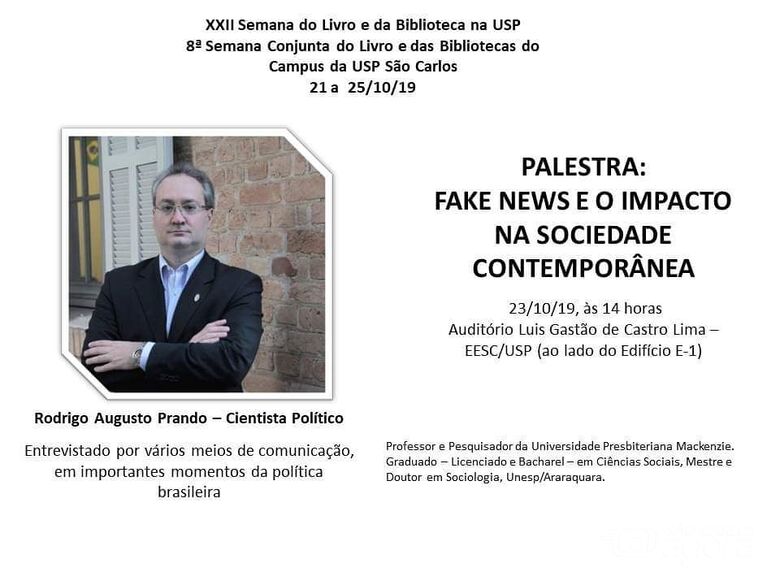 Fake News é tema de palestra na EESC/USP - Crédito: Divulgação