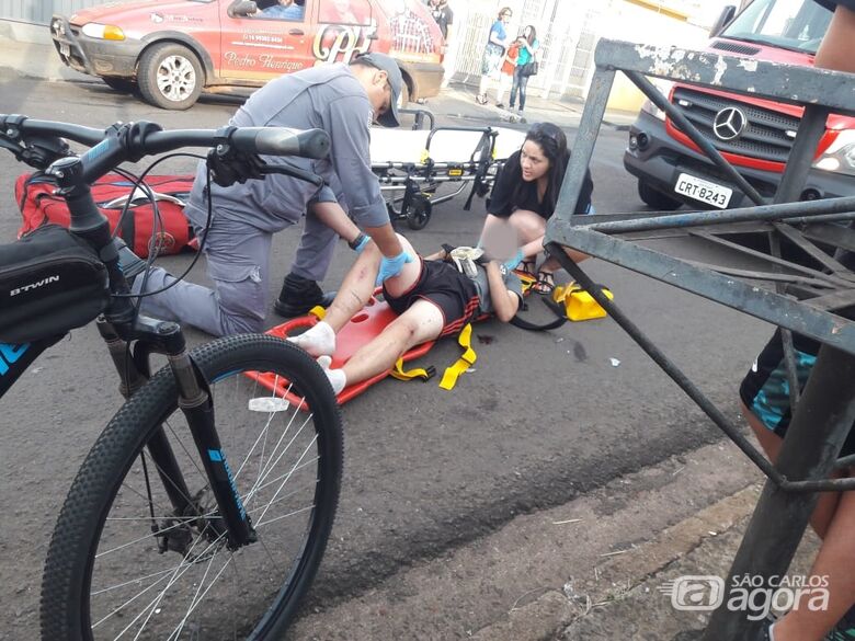 Ciclista fratura o fêmur após violenta colisão na Lagoa Serena - Crédito: São Carlos Agora