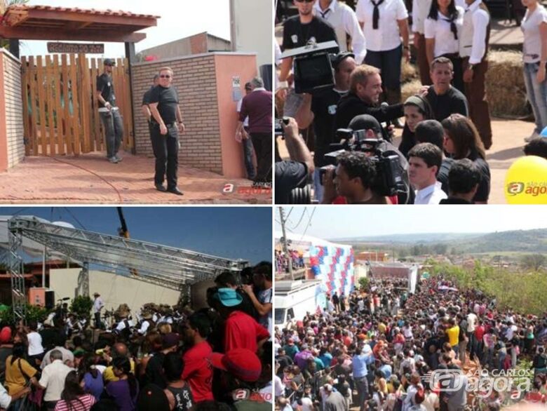 Relembre quando Gugu Liberato esteve em São Carlos para entregar casa a mulher no Aracy -