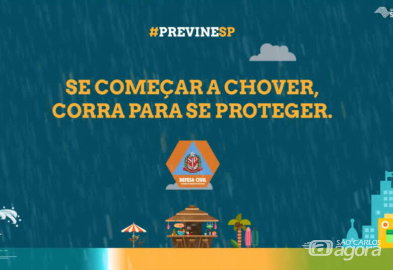 Defesa Civil alerta para ocorrência de chuvas com raios no estado de SP - Crédito: Divulgação