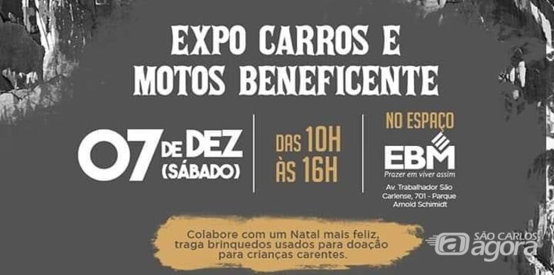 Exposição de carros e motos arrecadará brinquedos em São Carlos - Crédito: Divulgação