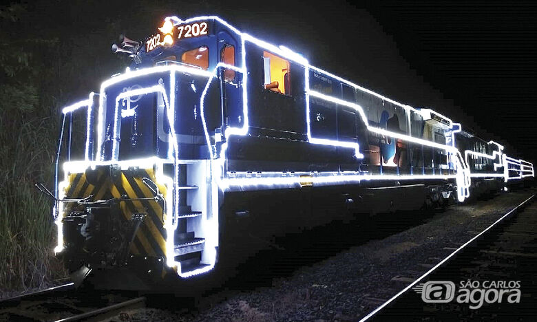 Locomotiva iluminada vai passar por São Carlos no dia 19 - Crédito: Divulgação