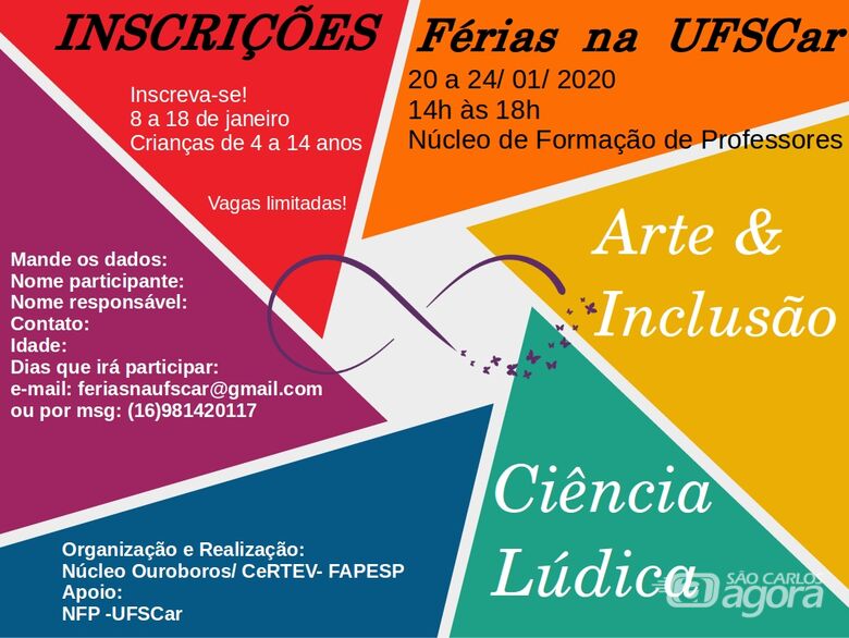 Projeto Férias na UFSCar acontece com atividades de arte, ciência e esportes - Crédito: Divulgação