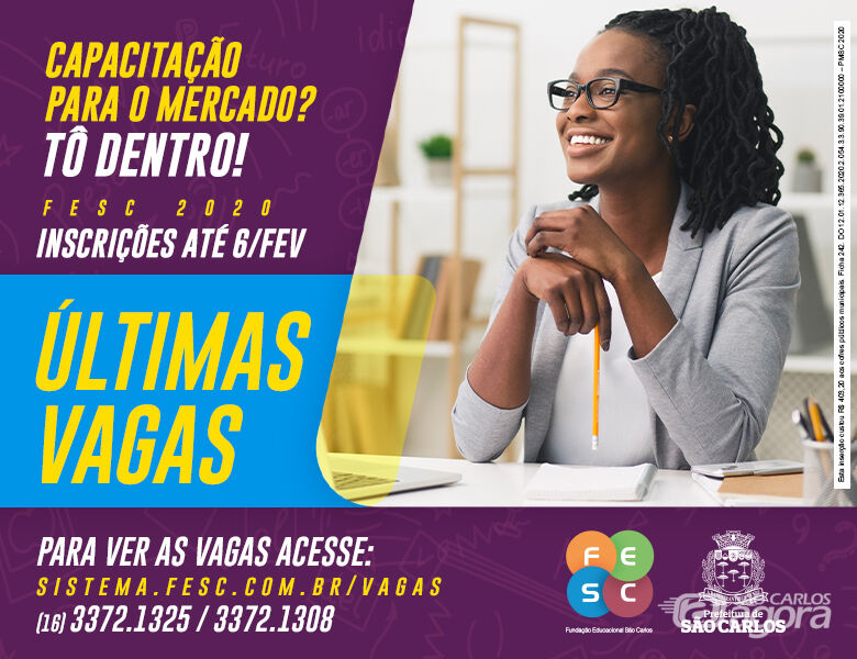 Últimas vagas para os cursos da FESC em 2020. Faça sua inscrição! - Crédito: Divulgação