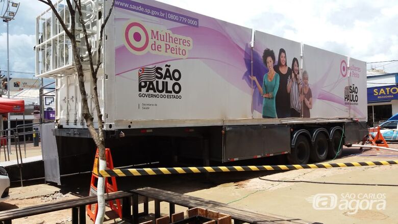 Carreta da mamografia estará em São Carlos - Crédito: Divulgação