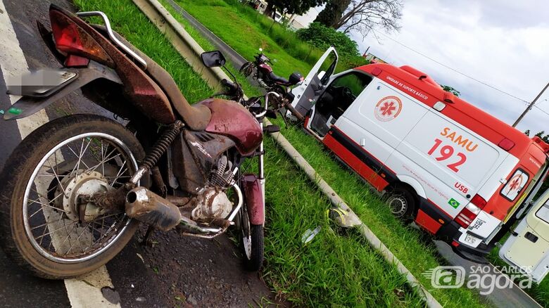 Colisão na Washington Luís deixa motociclista ferido - Crédito: Maycon Maximino