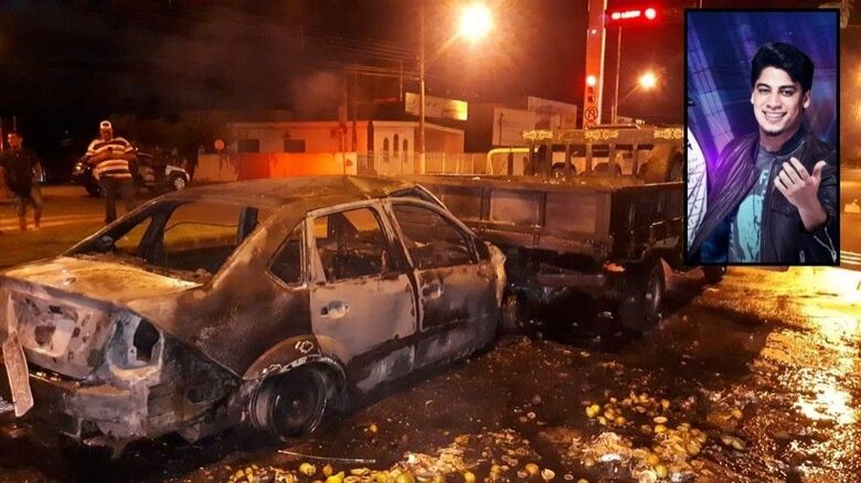 Cantor Henrique (no detalhe), não resistiu aos ferimentos e morreu após mais de 20 dias internado - Crédito: (Foto: Divulgação/Informa Mais/Divulgação)