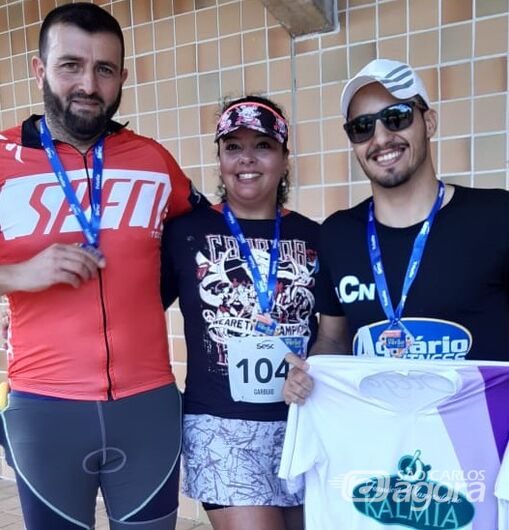 Adailton, Maria Sílvia e Diego: trio disputou a categoria mista - Crédito: Divulgação