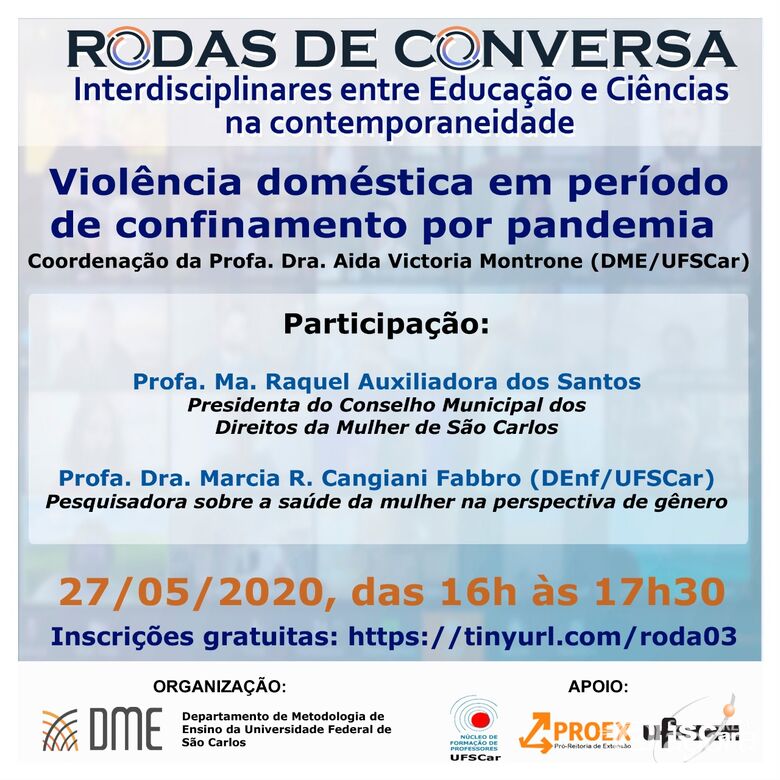 UFSCar realiza debate virtual sobre violência doméstica no contexto da pandemia da Covid-19 -