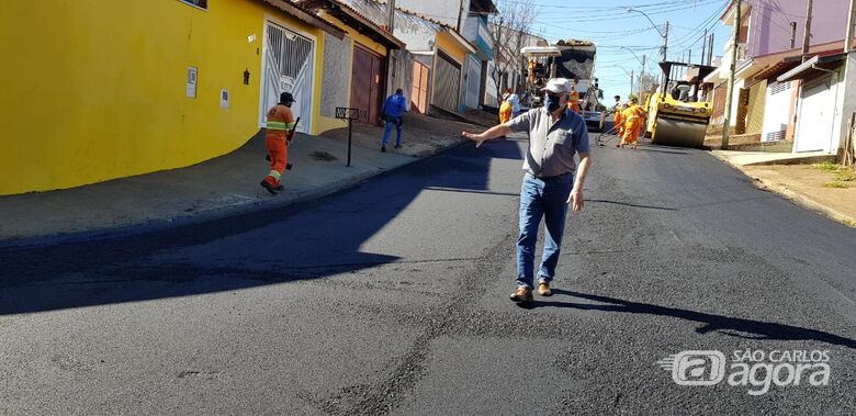 Prefeito acompanha inicio das obras de recape no Tortorelli - Crédito: Divulgação/PMSC