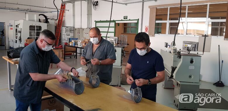 IFSP São Carlos doa álcool glicerinado e faceshieds para a Secretaria de Cidadania e Assistência Social - Crédito: Divulgação