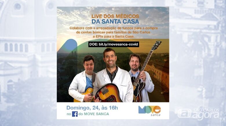 Trio de médicos faz nova live em prol da Santa Casa - Crédito: Divulgação