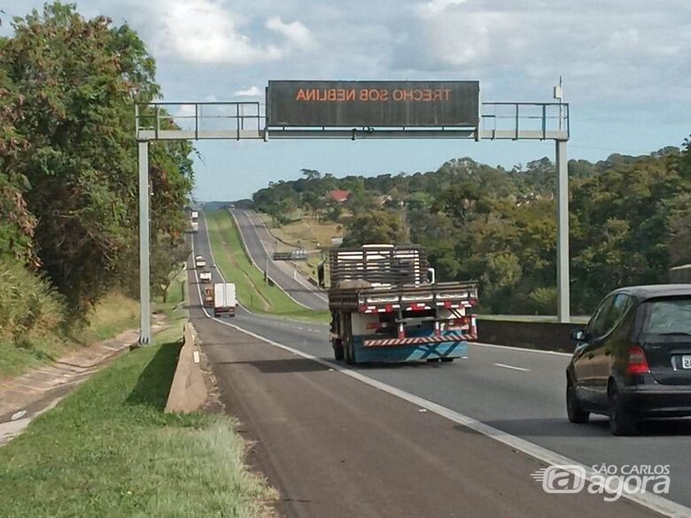 Eixo SP alerta para ocorrência de neblina na rodovia Washington Luis - Crédito: Divulgação