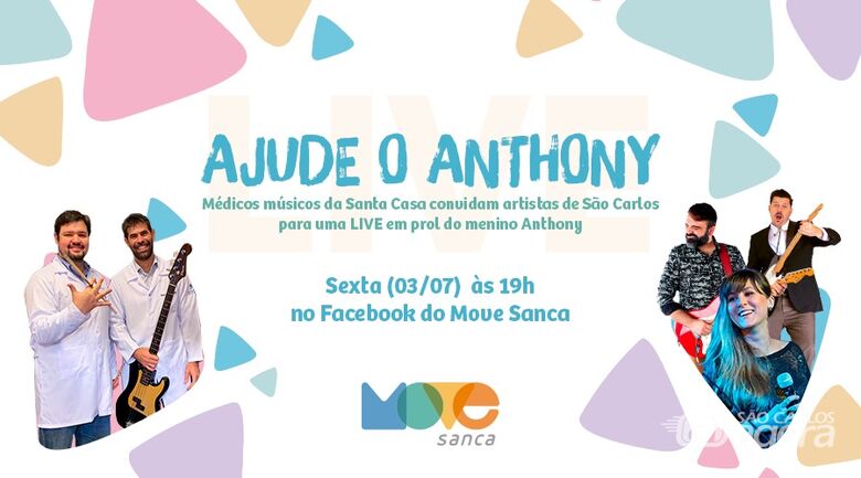 Médicos músicos da Santa Casa convidam artistas de São Carlos para live em prol do garoto Anthony - Crédito: Divulgação