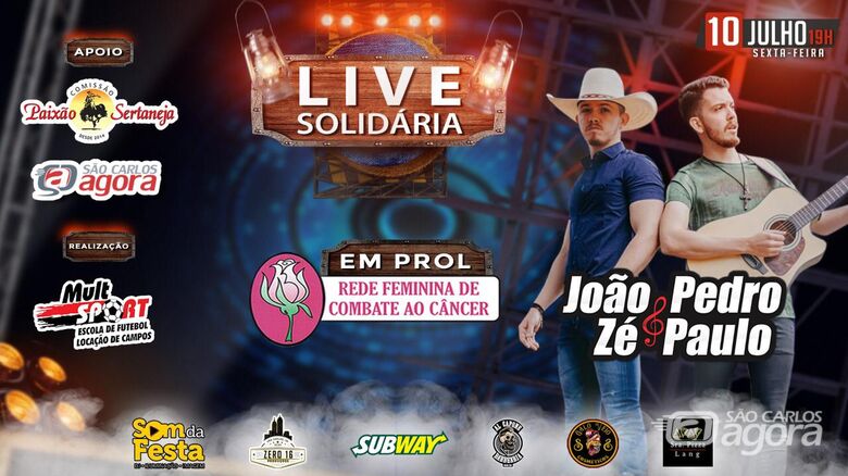 Live solidária busca auxiliar vítimas de câncer - Crédito: Divulgação