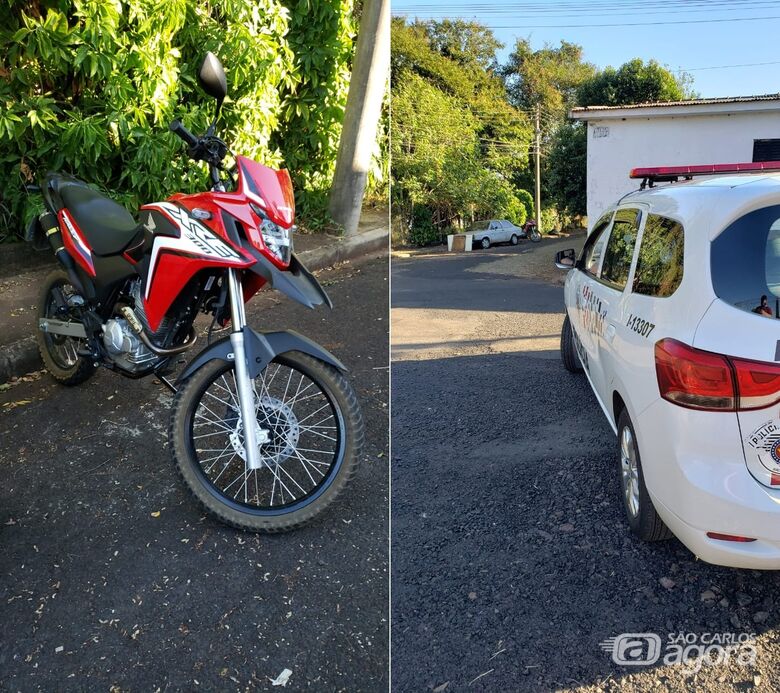 PM de Araraquara recupera moto roubada no Centro de São Carlos - Crédito: Colaborador/SCA