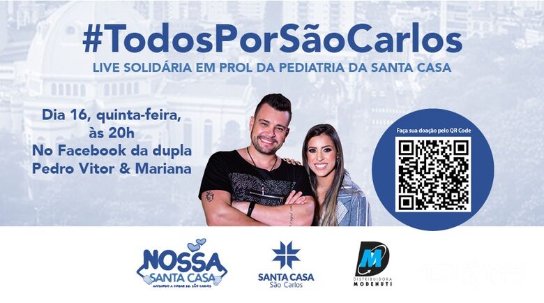 Pedro Vitor e Mariana realizam live sertaneja em prol da pediatria da Santa Casa - Crédito: Divulgação