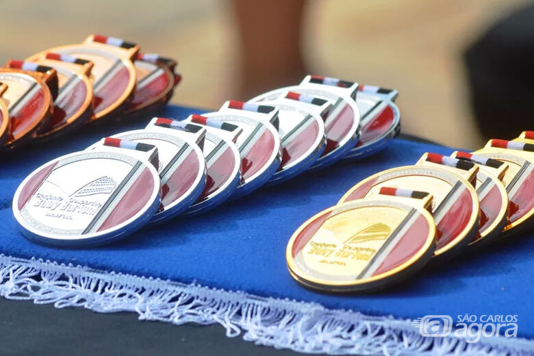 Medalhas dos Jogos Abertos do Interior de São Carlos, de 2018 - Crédito: Divulgação