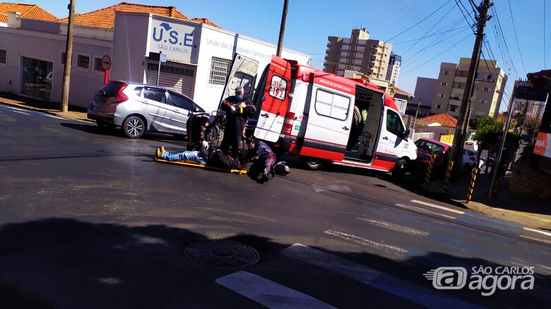 Colisão no centro deixa motociclista ferido - Crédito: Maycon Maximino