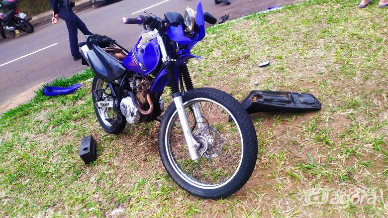 Guarda Municipal sofre acidente de moto na região do Moradas - Crédito: Maycon Maximino/São Carlos Agora