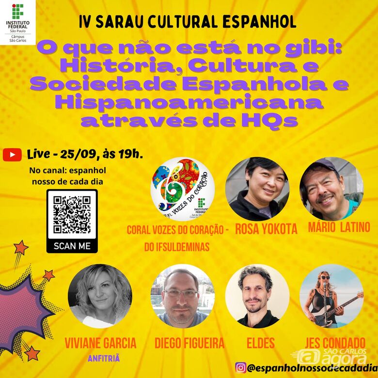 IFSP São Carlos realiza o IV Sarau Cultural Espanhol - Crédito: Divulgação