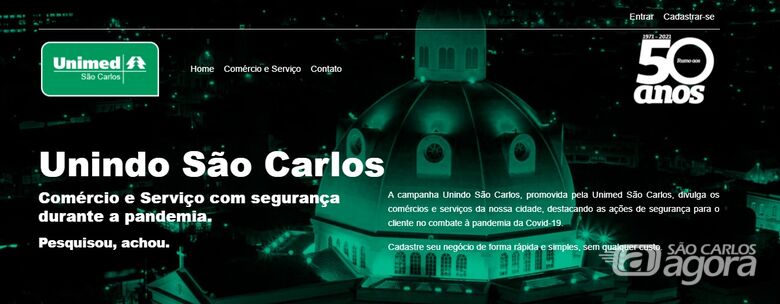 Unimed São Carlos lança site de apoio ao comércio do município - Crédito: Divulgação