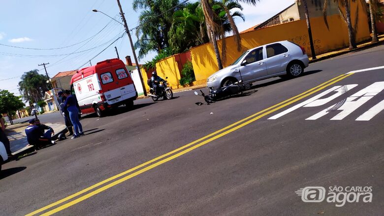 Durante conversão carro e moto colidem no Tangará - Crédito: Maycon Maximino