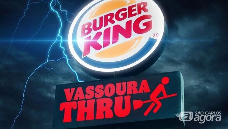 É hoje! Burger King dará sanduíche para quem passar "de vassoura" pelo drive-thru - Crédito: Divulgação