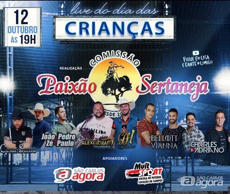 Artistas e sorteio de bike serão atrações de live no Dia das Crianças -